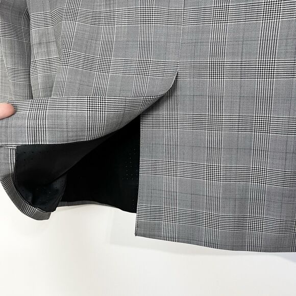 Express Photographer Blazer Black & White Plaid Wool Blend Men’s Fitted 40S - Picture 5 of 12